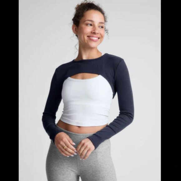 Beyond Yoga Tops - Beyond yoga Formation Shrug Navy